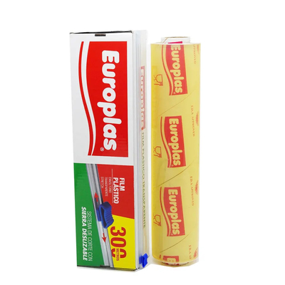 بسته بندی پلاستیکی پلاستیکی تازه نگه داری فیلم چسبناک آشپزخانه با کاتر نرم PE PVC